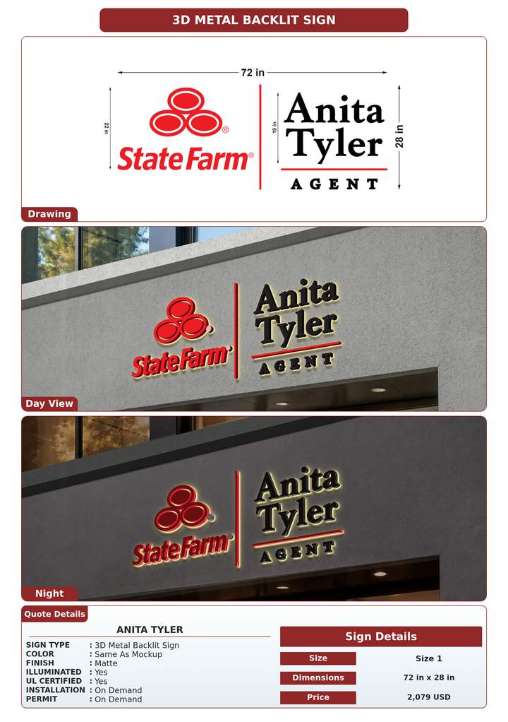 CUSTOM MOCKUP SIGN FOR Anita Tyler