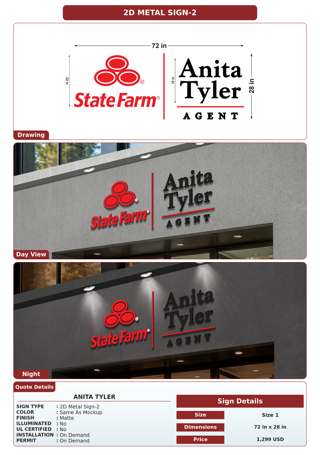 CUSTOM MOCKUP SIGN FOR Anita Tyler