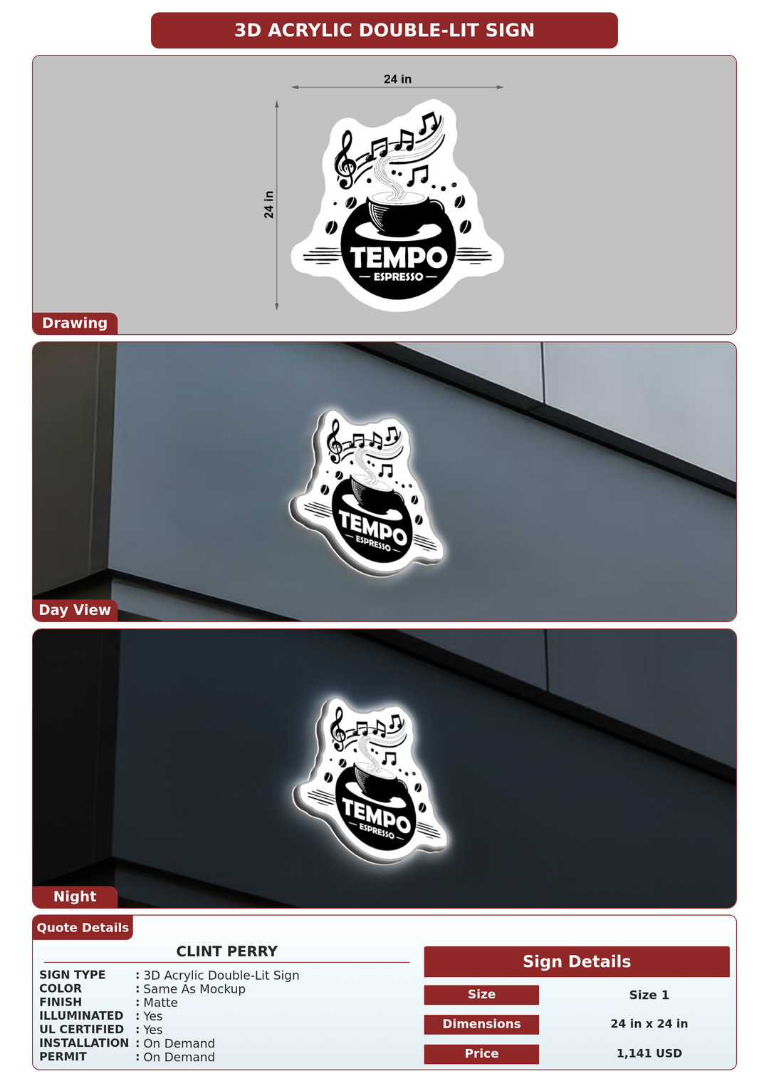CUSTOM MOCKUP SIGN FOR Clint Perry