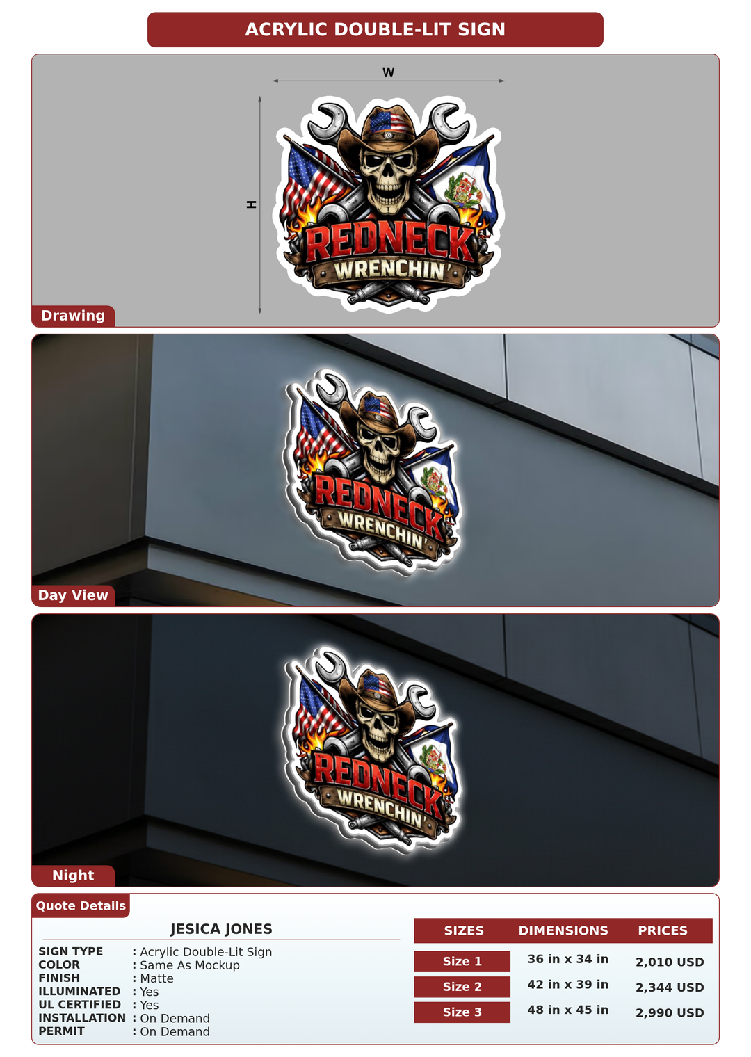CUSTOM MOCKUP SIGN FOR Jesica Jones