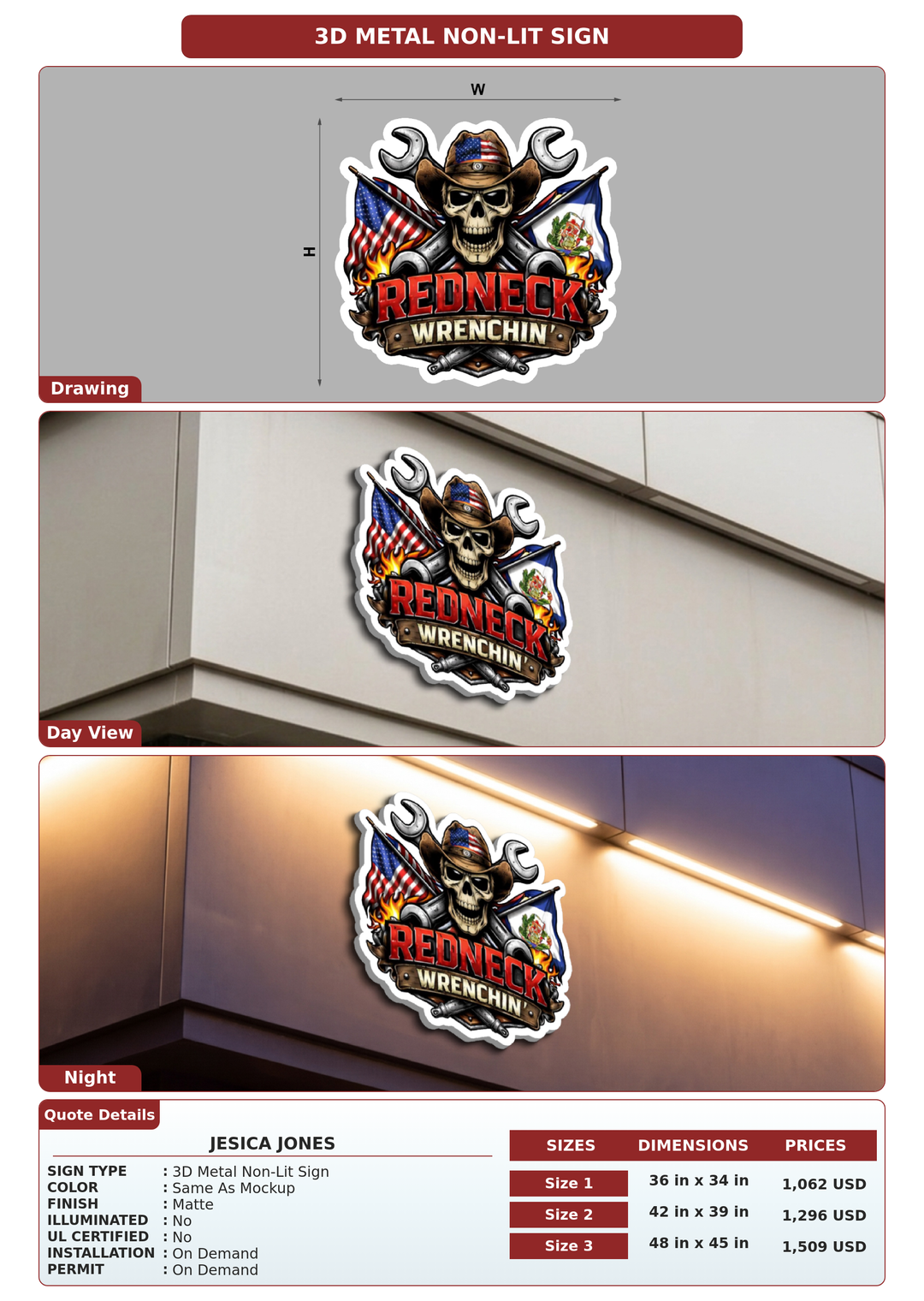 CUSTOM MOCKUP SIGN FOR Jesica Jones