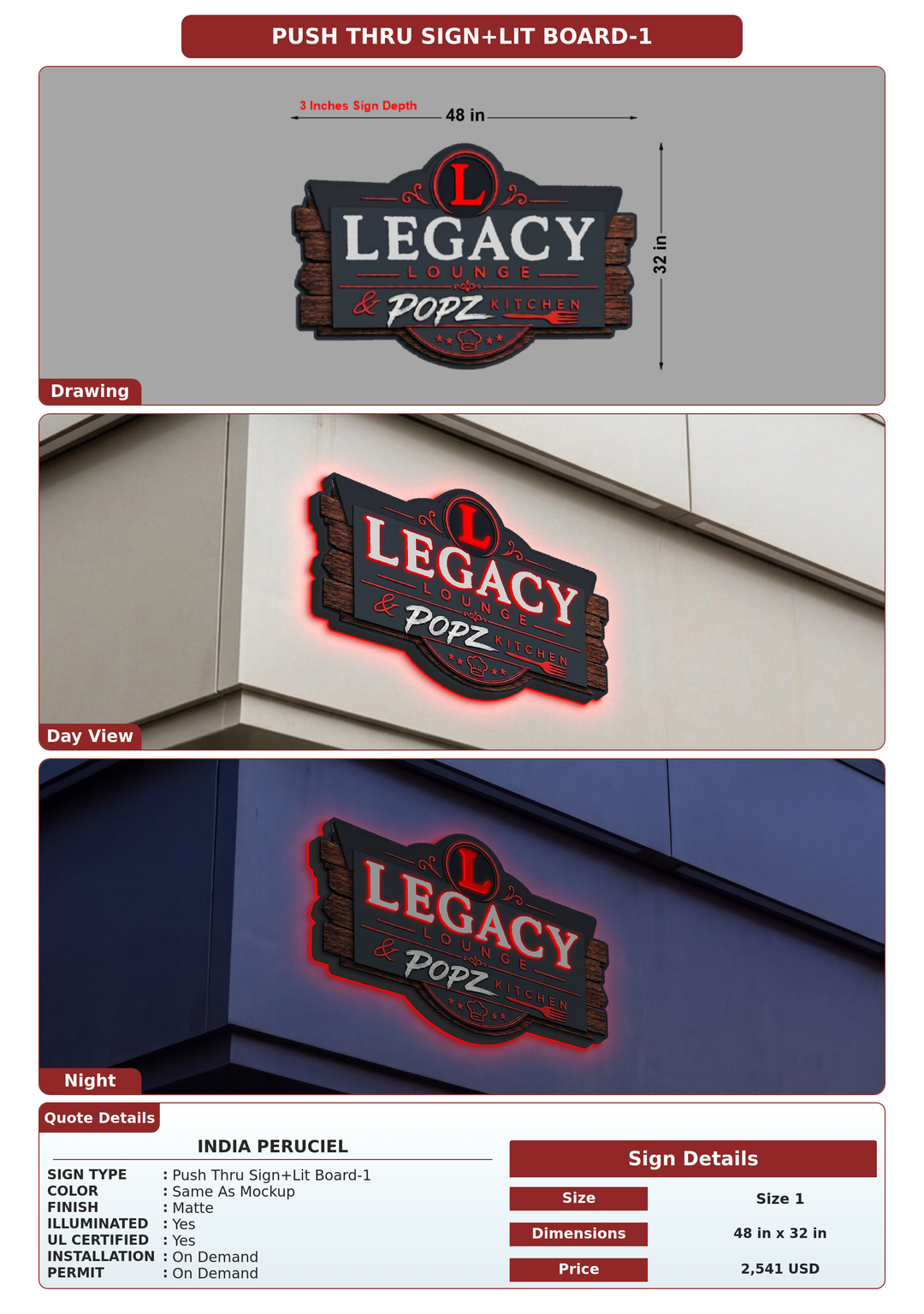 CUSTOM MOCKUP SIGN FOR India Peruciel