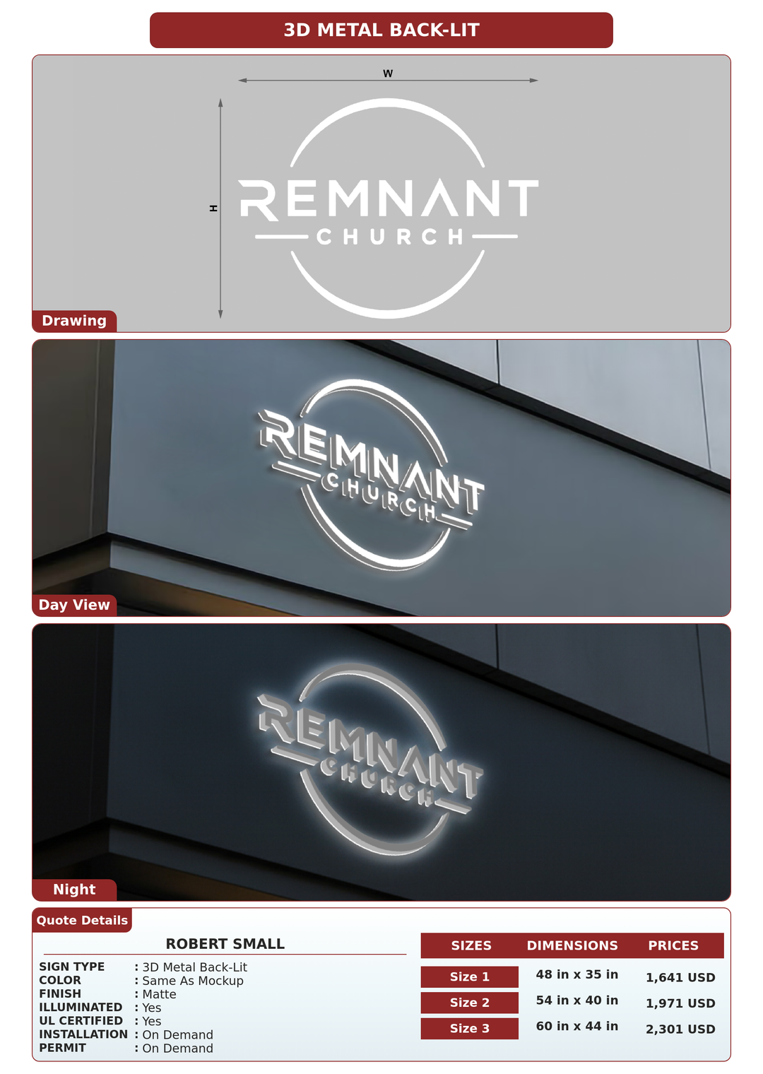 CUSTOM MOCKUP SIGN FOR Robert Small