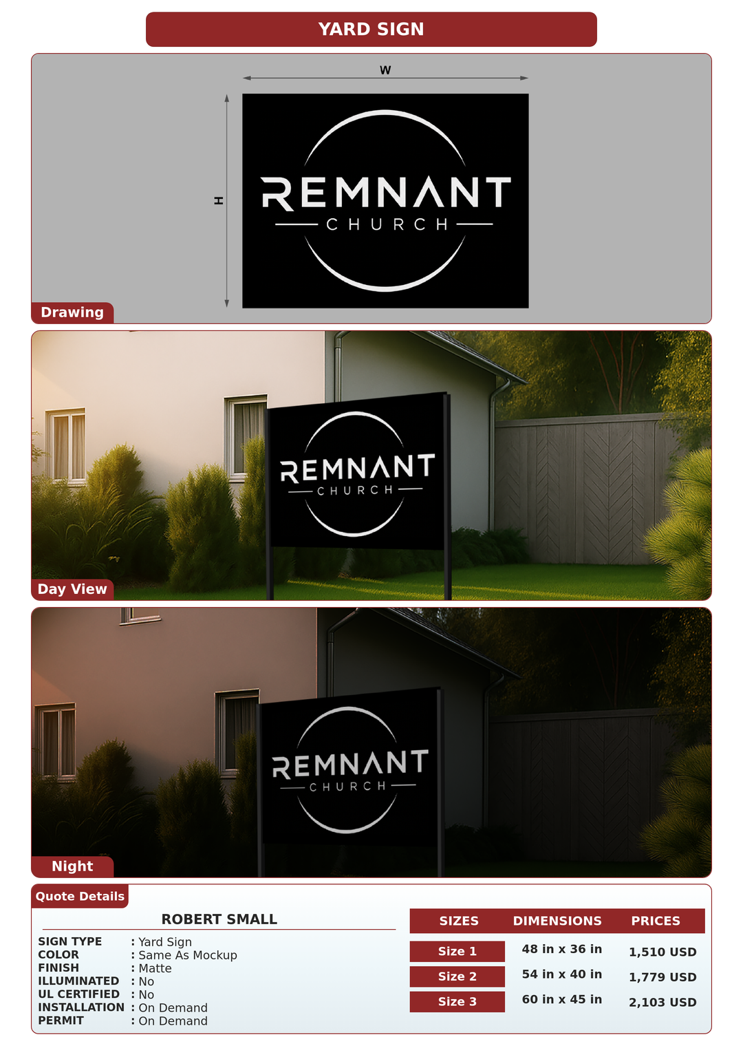CUSTOM MOCKUP SIGN FOR Robert Small