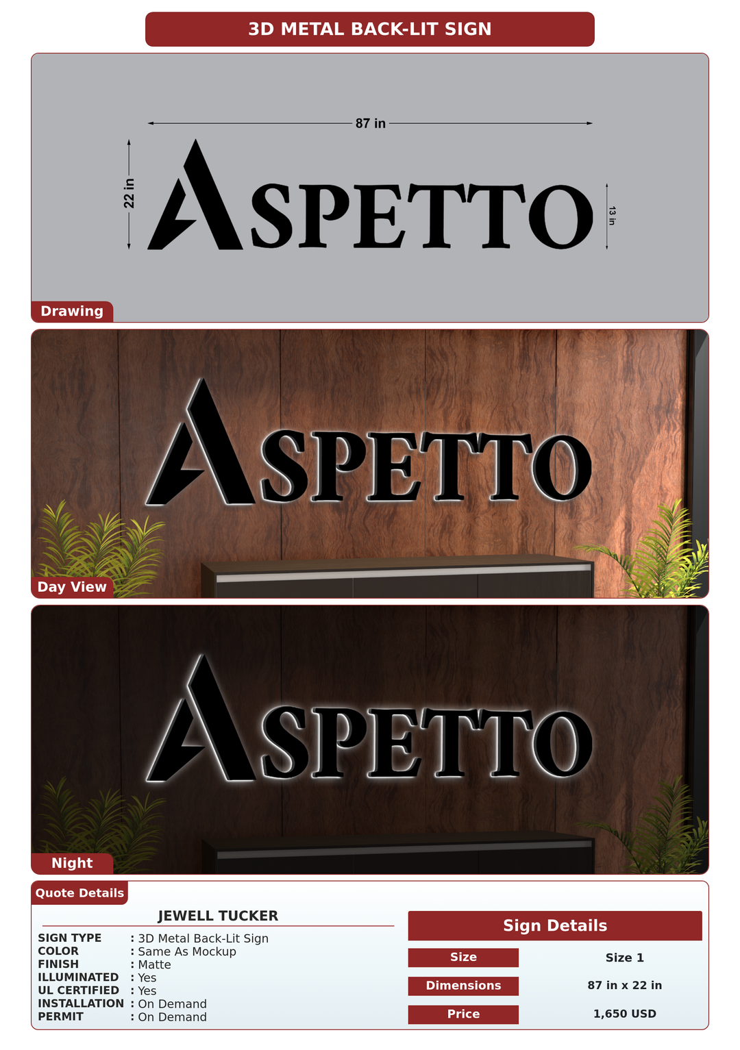 CUSTOM MOCKUP SIGN FOR Jewell Tucker