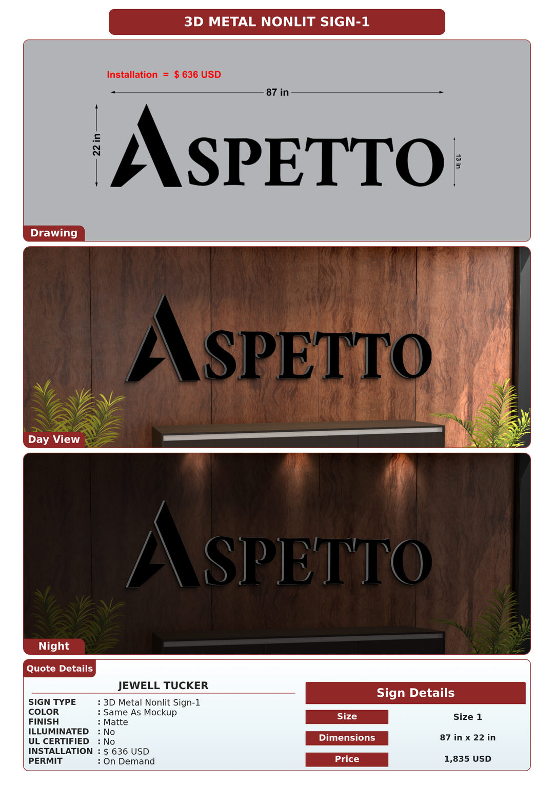 CUSTOM MOCKUP SIGN FOR Jewell Tucker