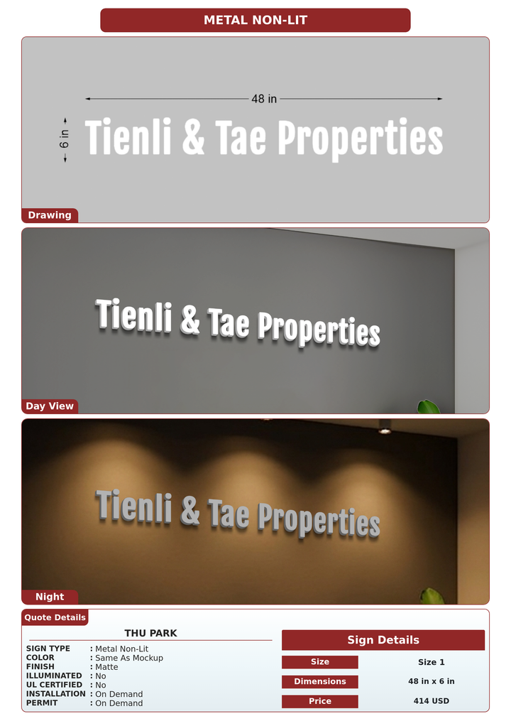 CUSTOM MOCKUP SIGN FOR Thu Park