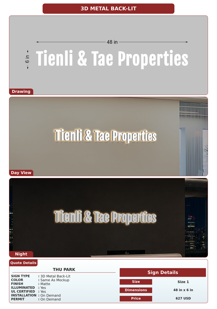CUSTOM MOCKUP SIGN FOR Thu Park