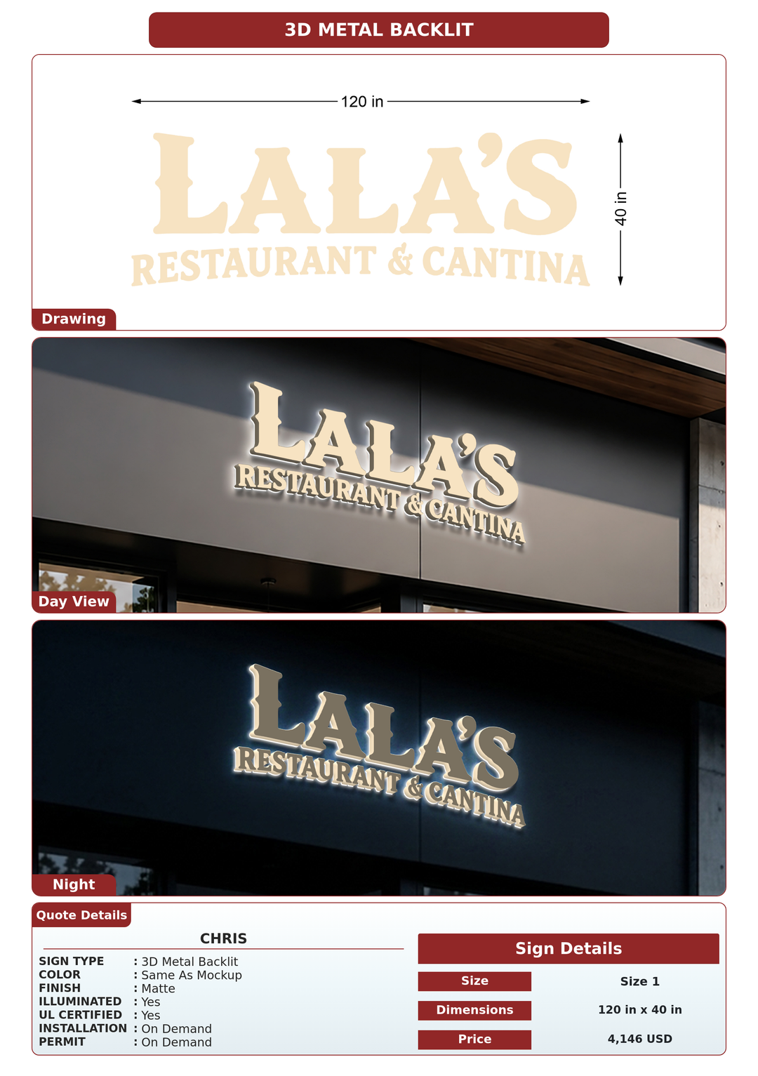 CUSTOM MOCKUP SIGN FOR Chris