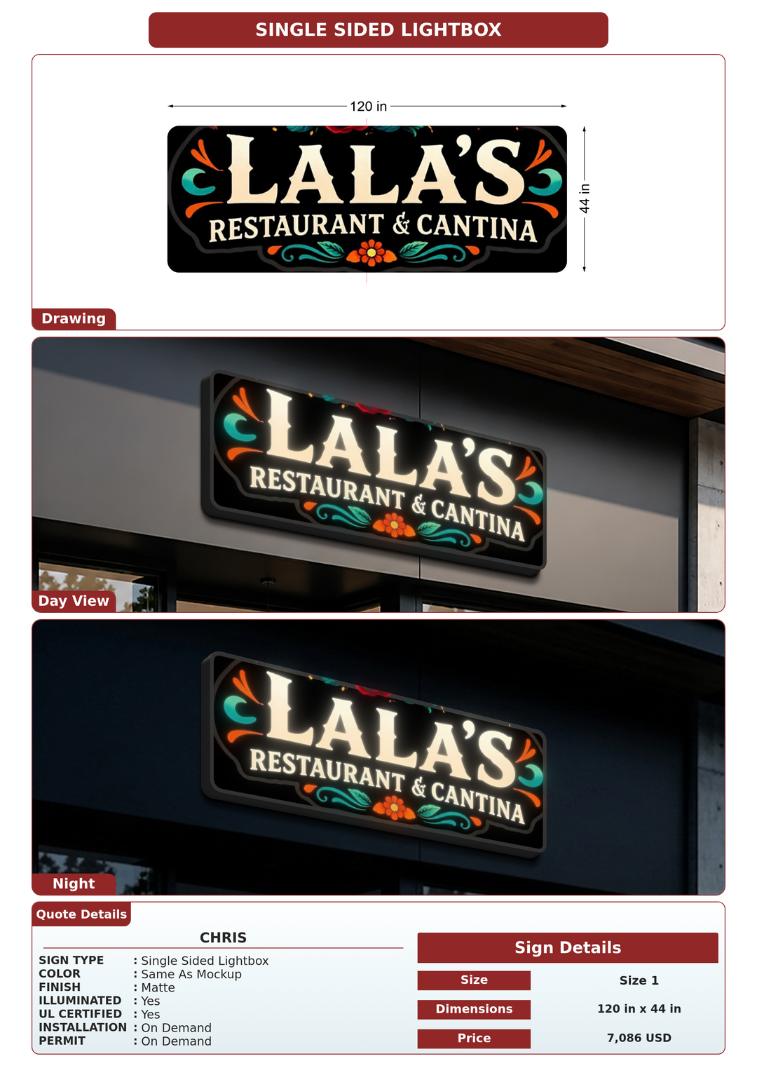 CUSTOM MOCKUP SIGN FOR Chris