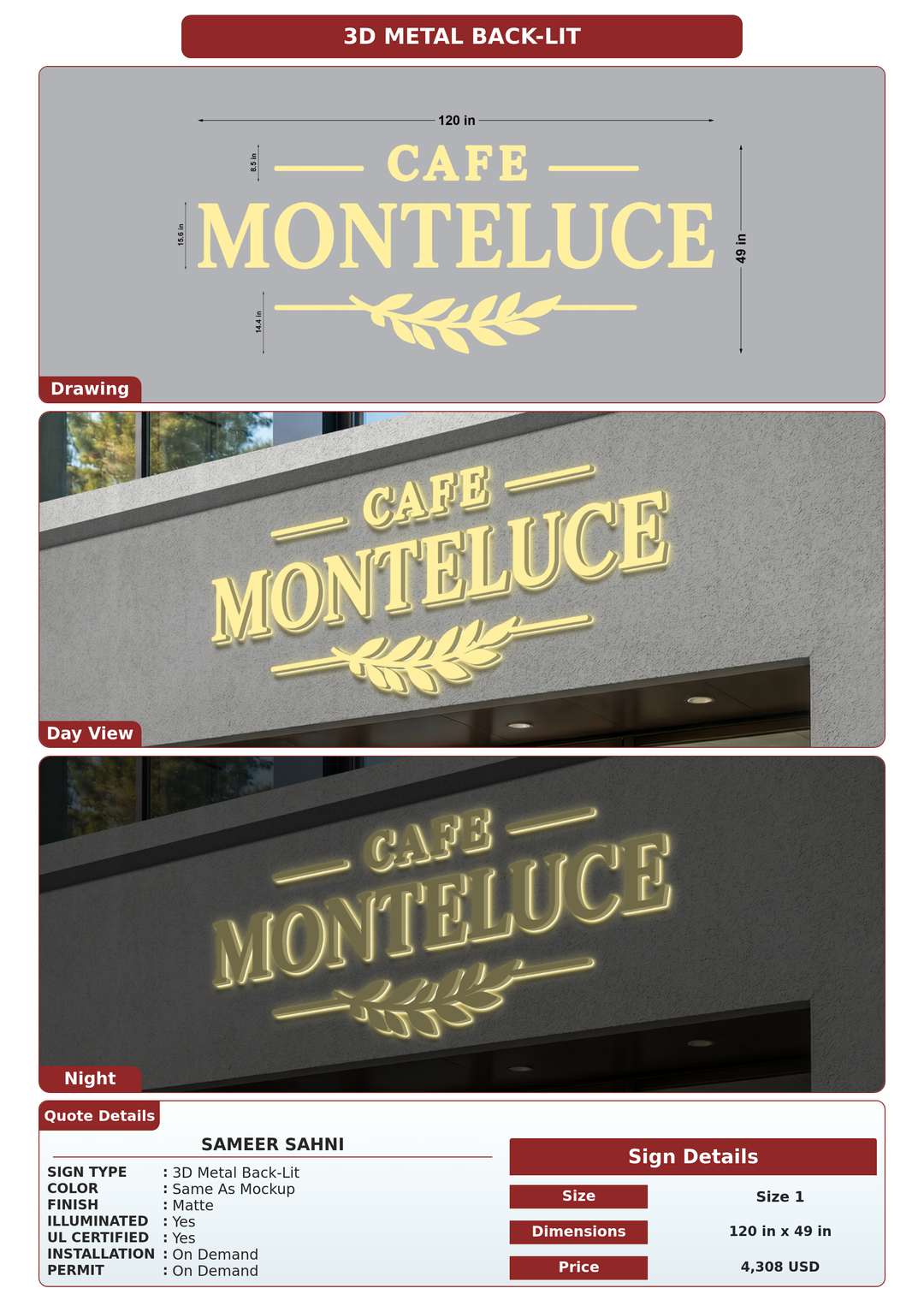 CUSTOM MOCKUP SIGN FOR Sameer Sahni