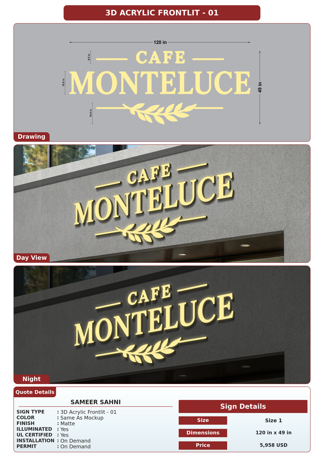 CUSTOM MOCKUP SIGN FOR Sameer Sahni