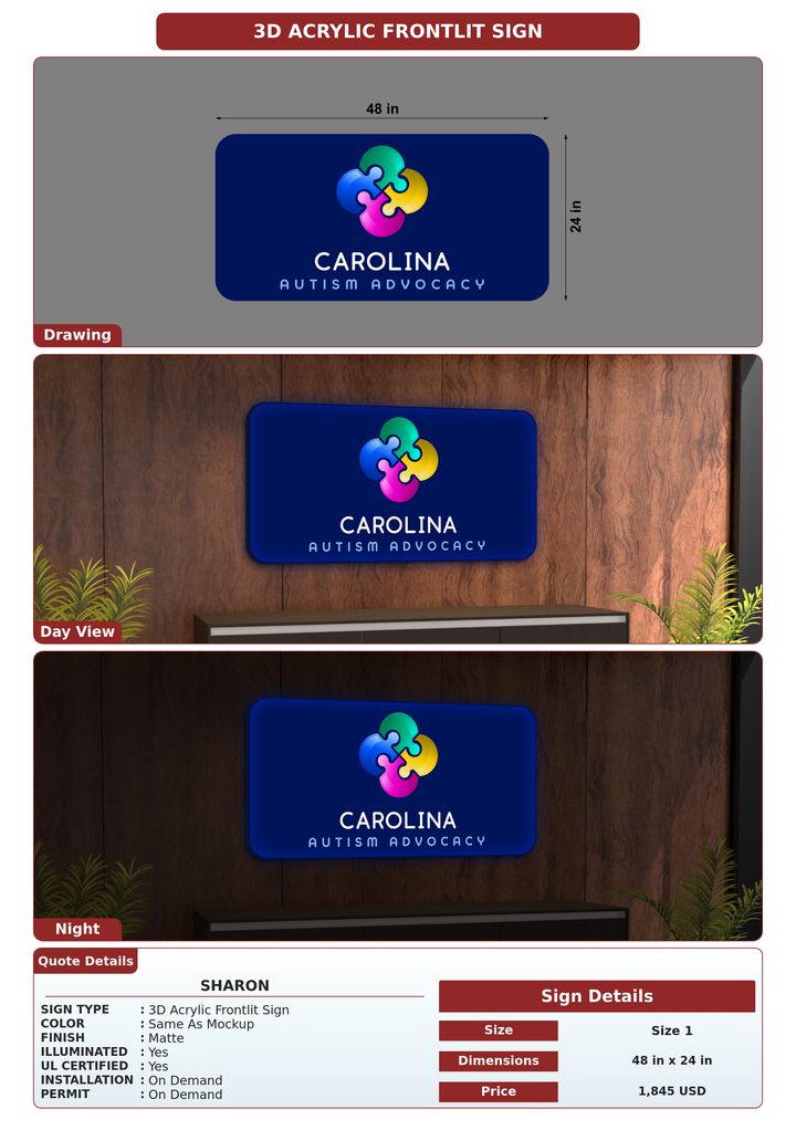 CUSTOM MOCKUP SIGN FOR Sharon