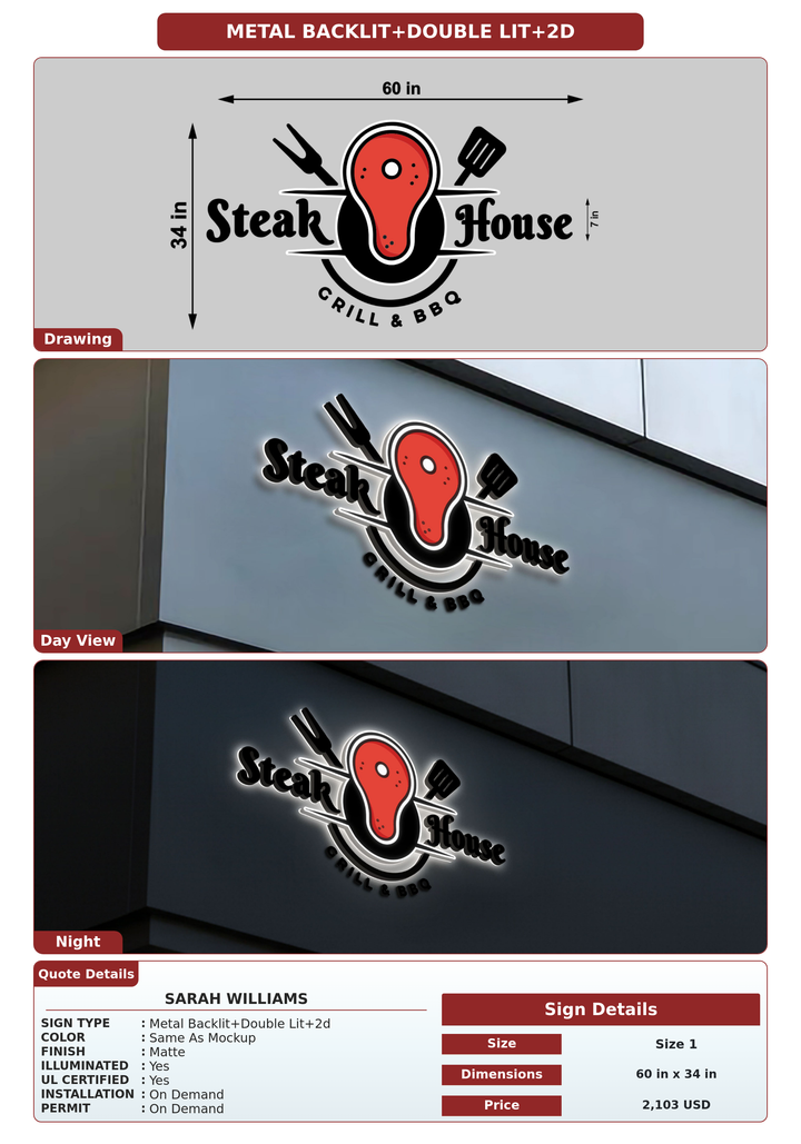 CUSTOM MOCKUP SIGN FOR Sarah Williams