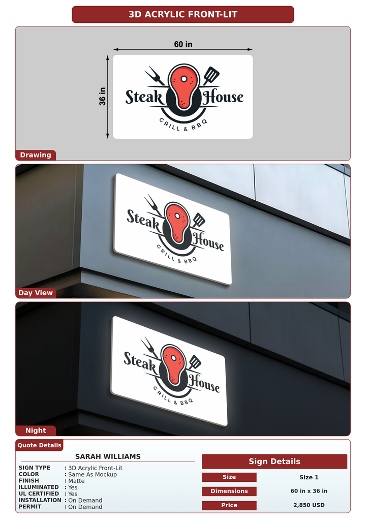 CUSTOM MOCKUP SIGN FOR Sarah Williams