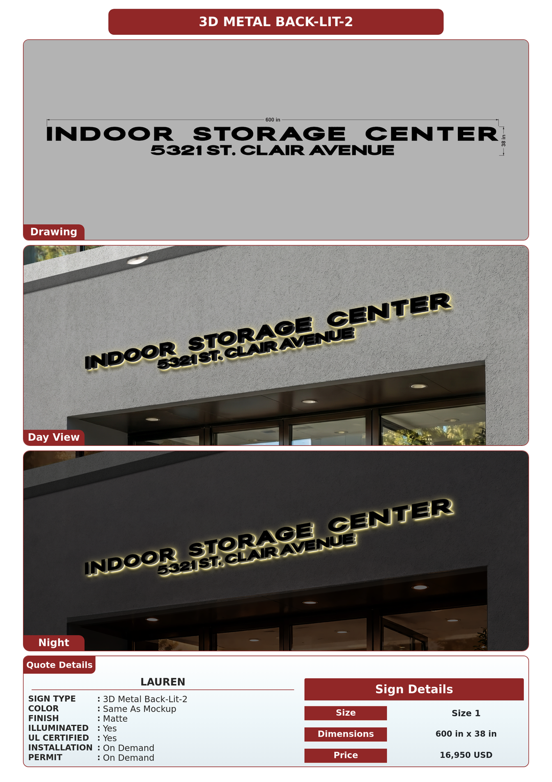 CUSTOM MOCKUP SIGN FOR Lauren