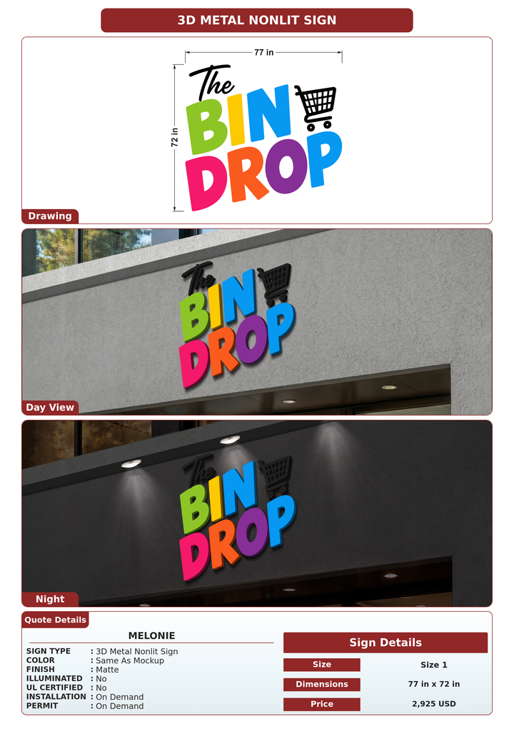 CUSTOM MOCKUP SIGN FOR Melonie