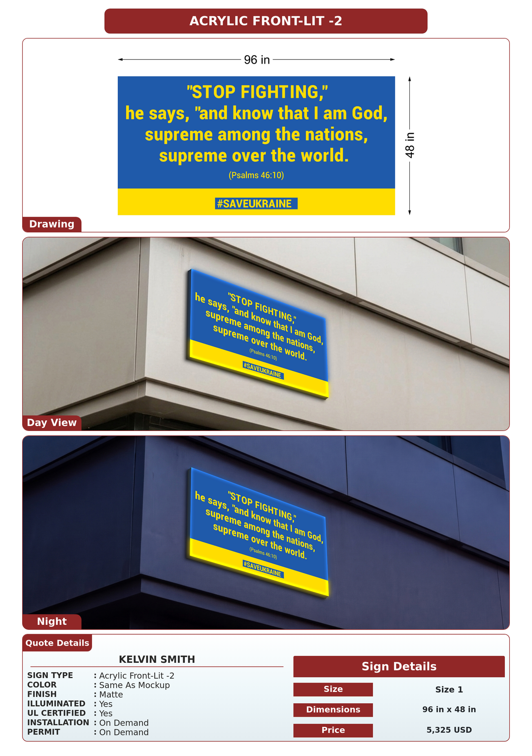 CUSTOM MOCKUP SIGN FOR Kelvin Smith