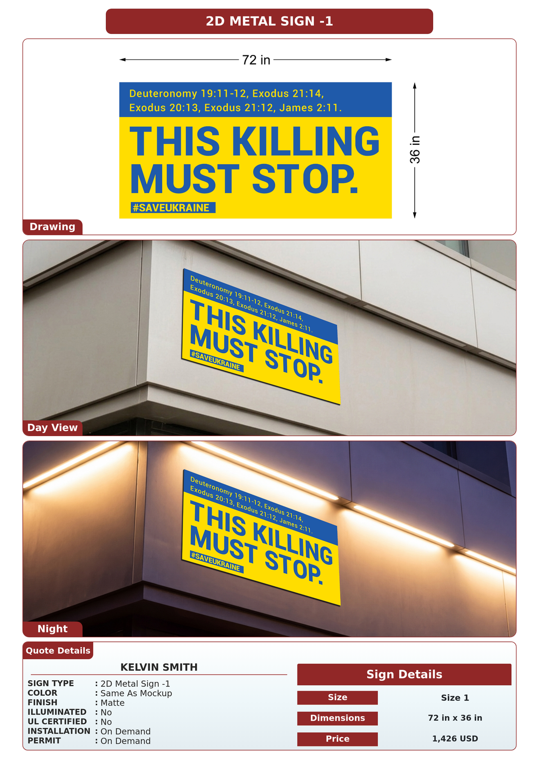 CUSTOM MOCKUP SIGN FOR Kelvin Smith
