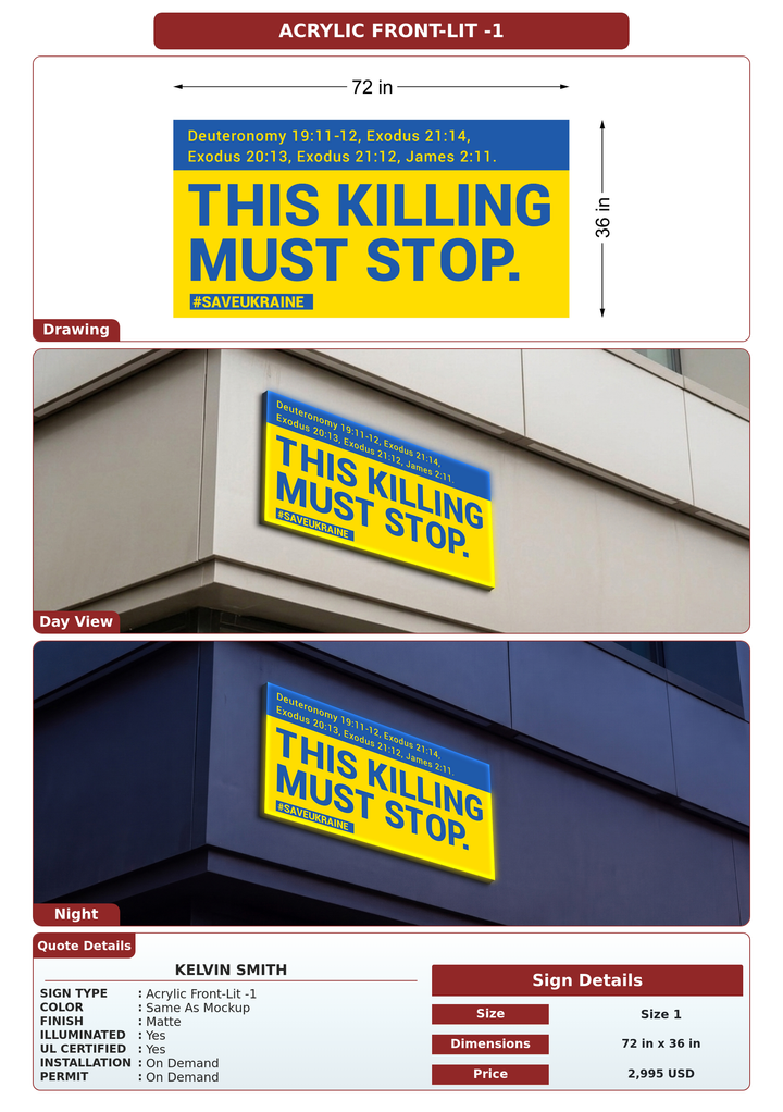 CUSTOM MOCKUP SIGN FOR Kelvin Smith