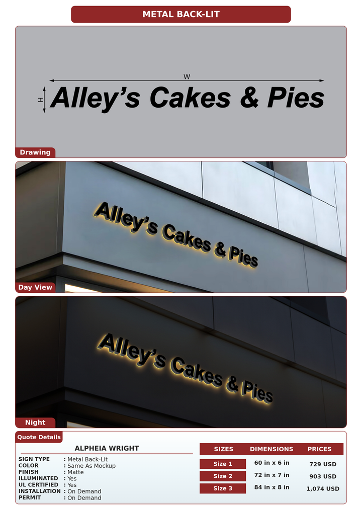 CUSTOM MOCKUP SIGN FOR Alpheia Wright