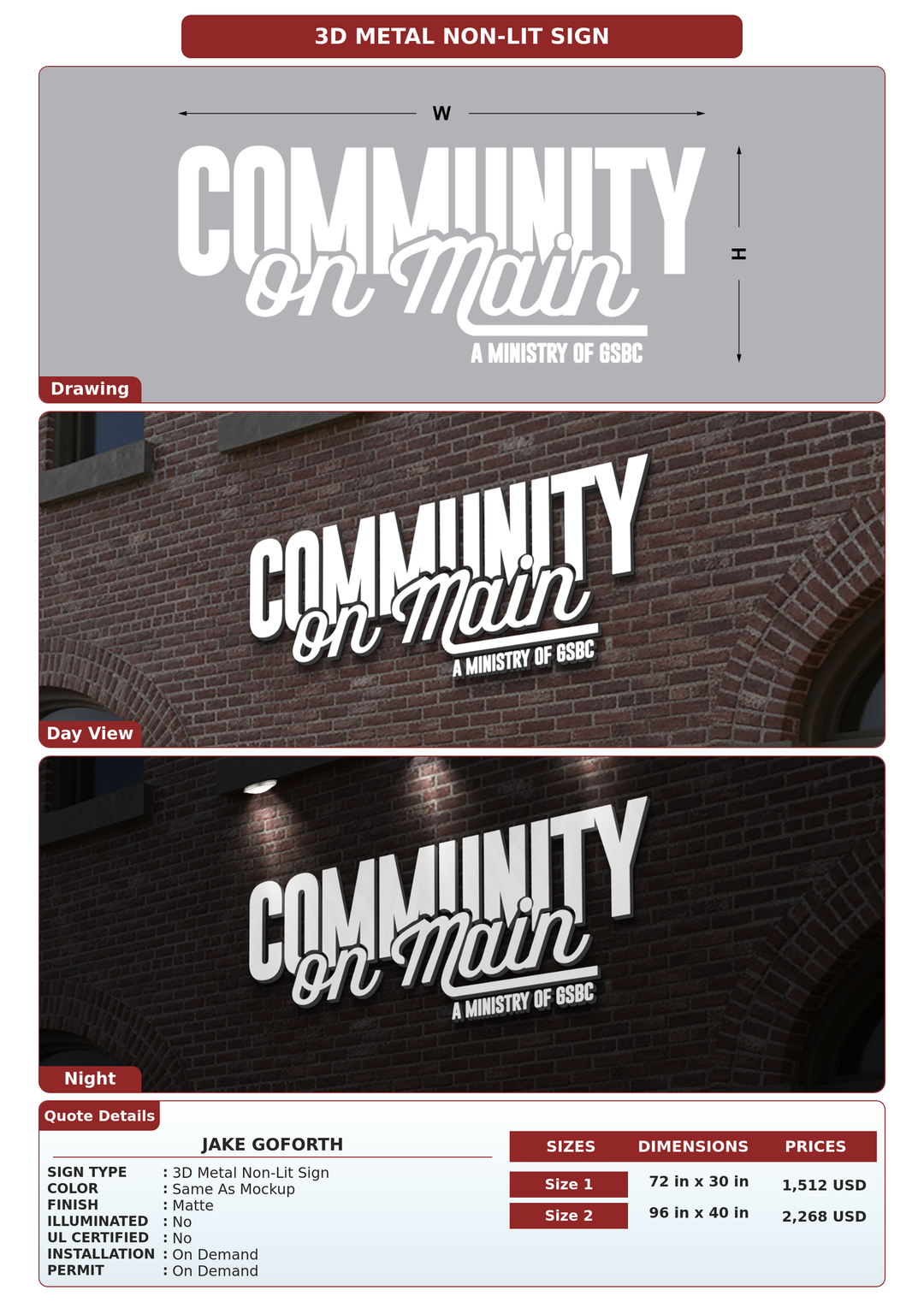 CUSTOM MOCKUP SIGN FOR Jake Goforth