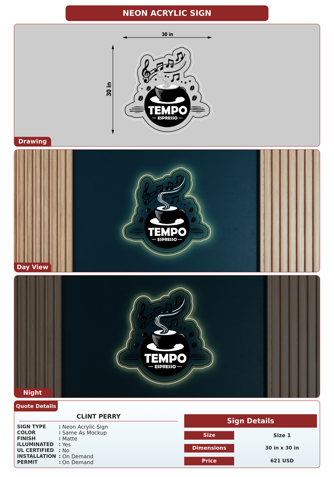 CUSTOM MOCKUP SIGN FOR Clint Perry