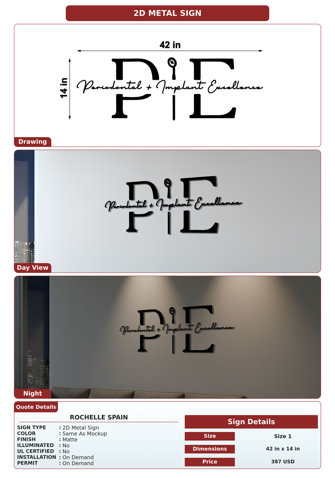 CUSTOM MOCKUP SIGN FOR Rochelle Spain