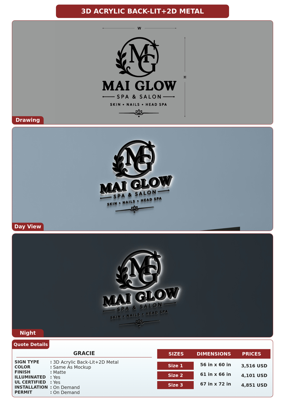 CUSTOM MOCKUP SIGN FOR Gracie