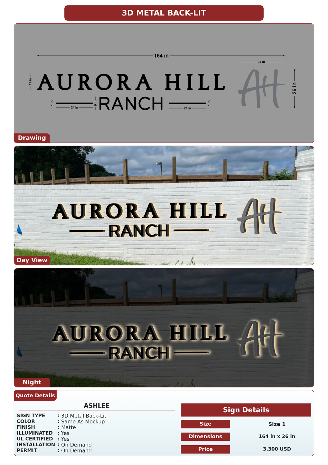 CUSTOM MOCKUP SIGN FOR Ashlee