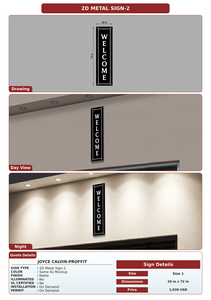 CUSTOM MOCKUP SIGN FOR Joyce Calvin-Proffit