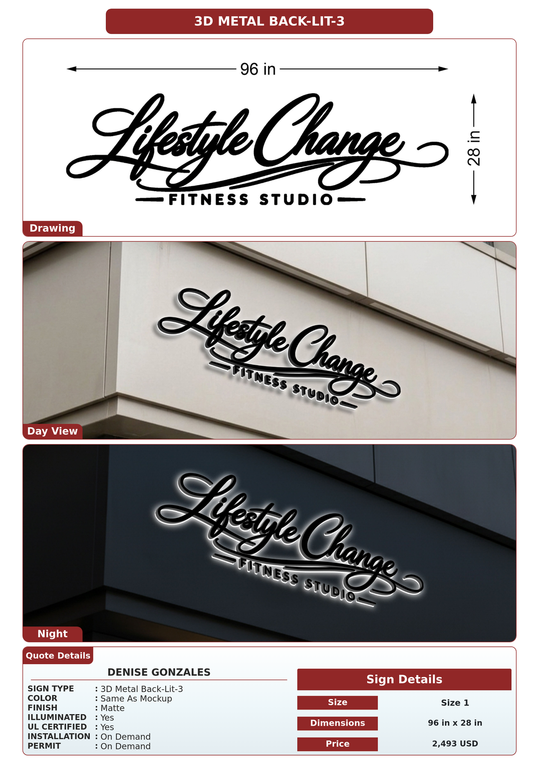 CUSTOM MOCKUP SIGN FOR Denise Gonzales