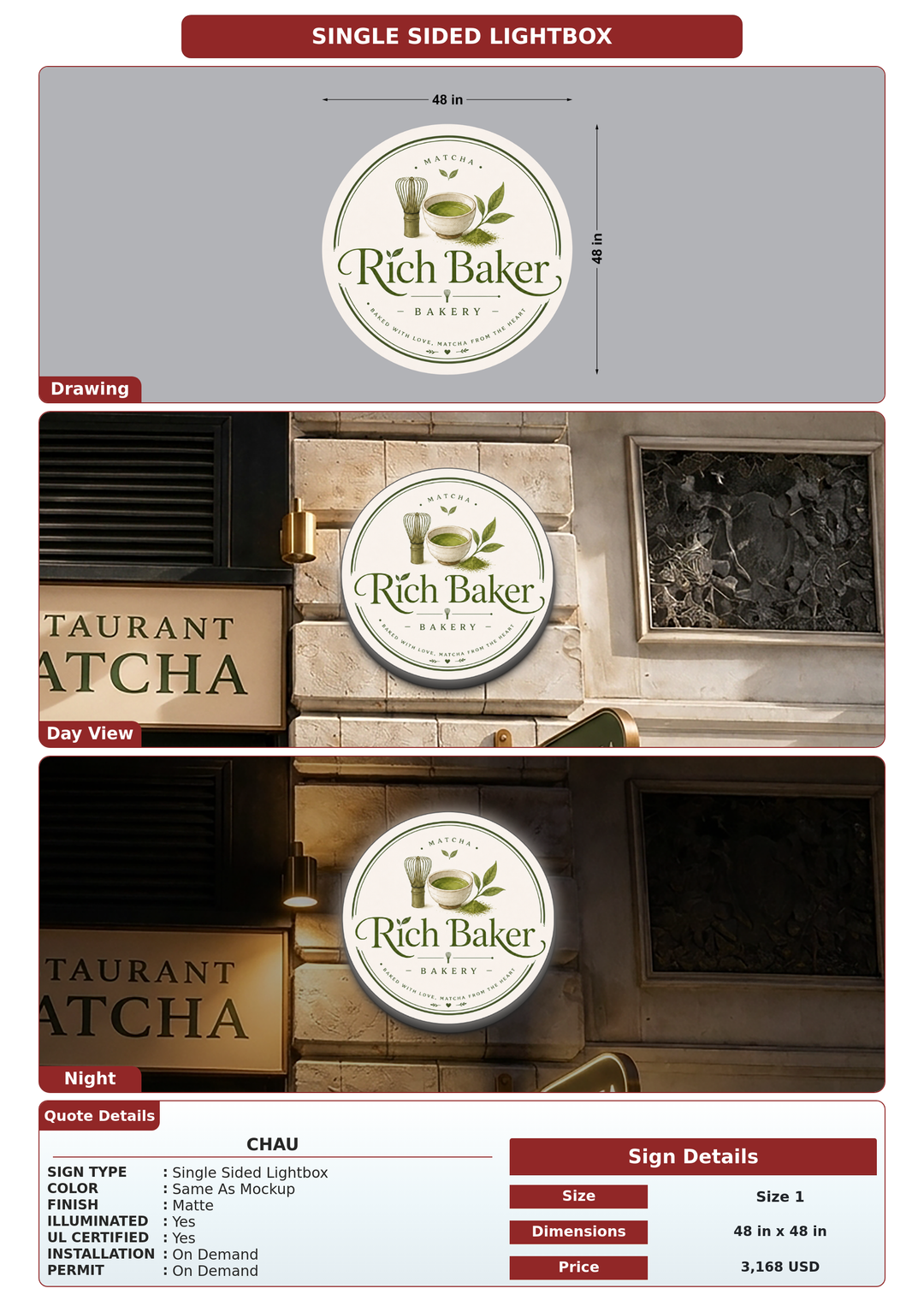 CUSTOM MOCKUP SIGN FOR Chau