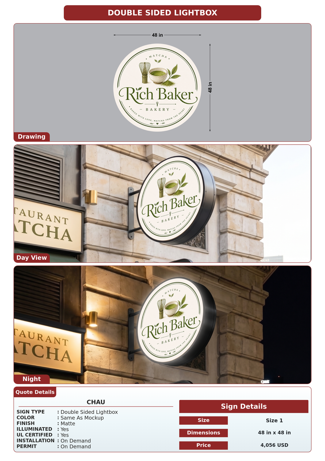 CUSTOM MOCKUP SIGN FOR Chau