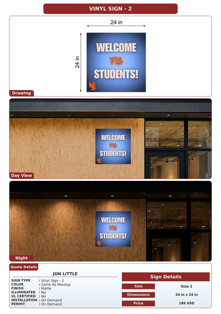 CUSTOM MOCKUP SIGN FOR Jon Little