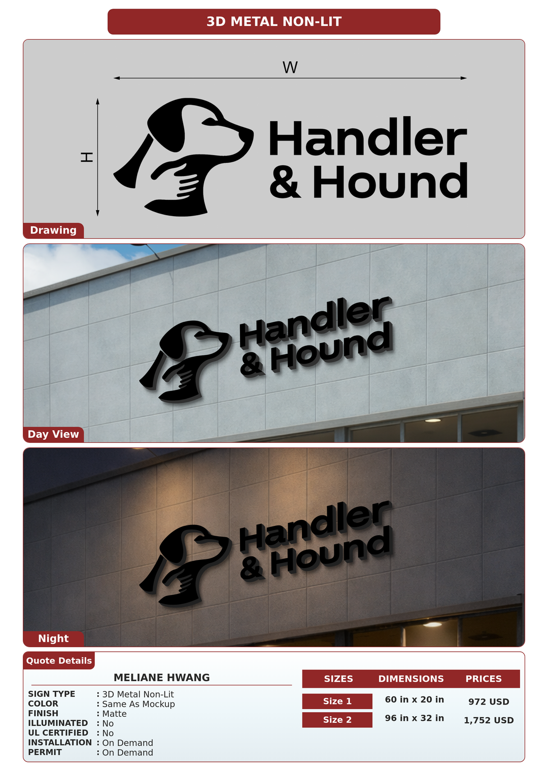 CUSTOM MOCKUP SIGN FOR Meliane Hwang