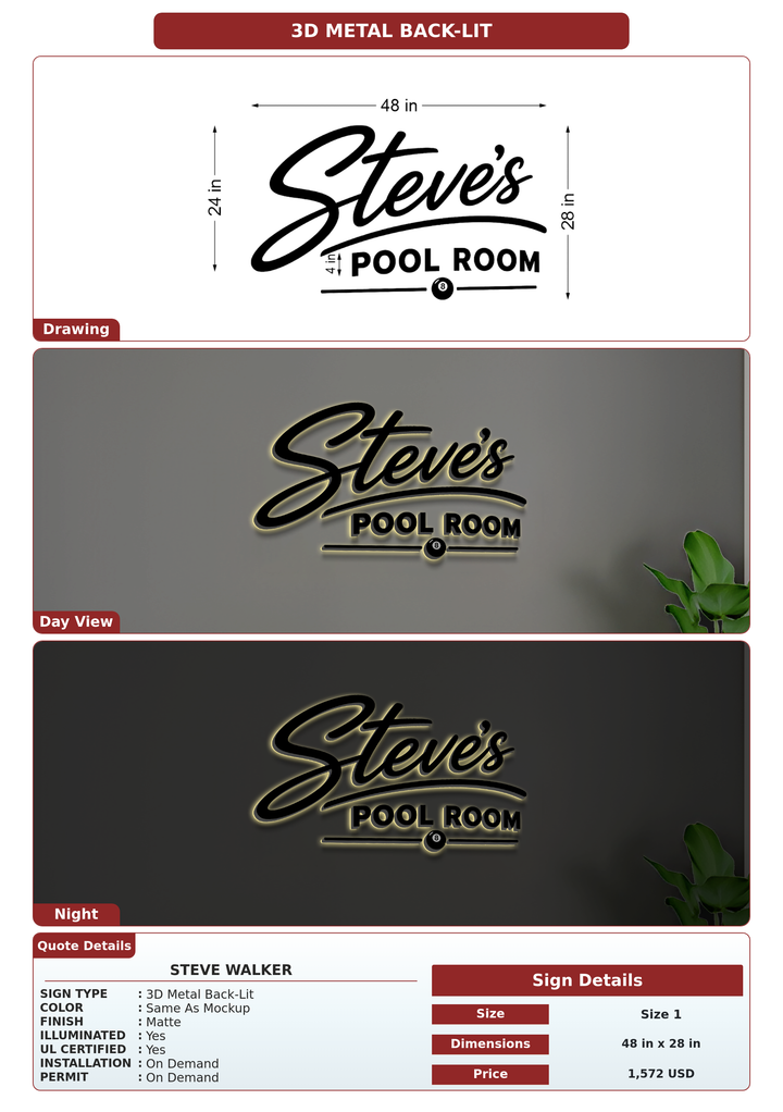 CUSTOM MOCKUP SIGN FOR Steve Walker