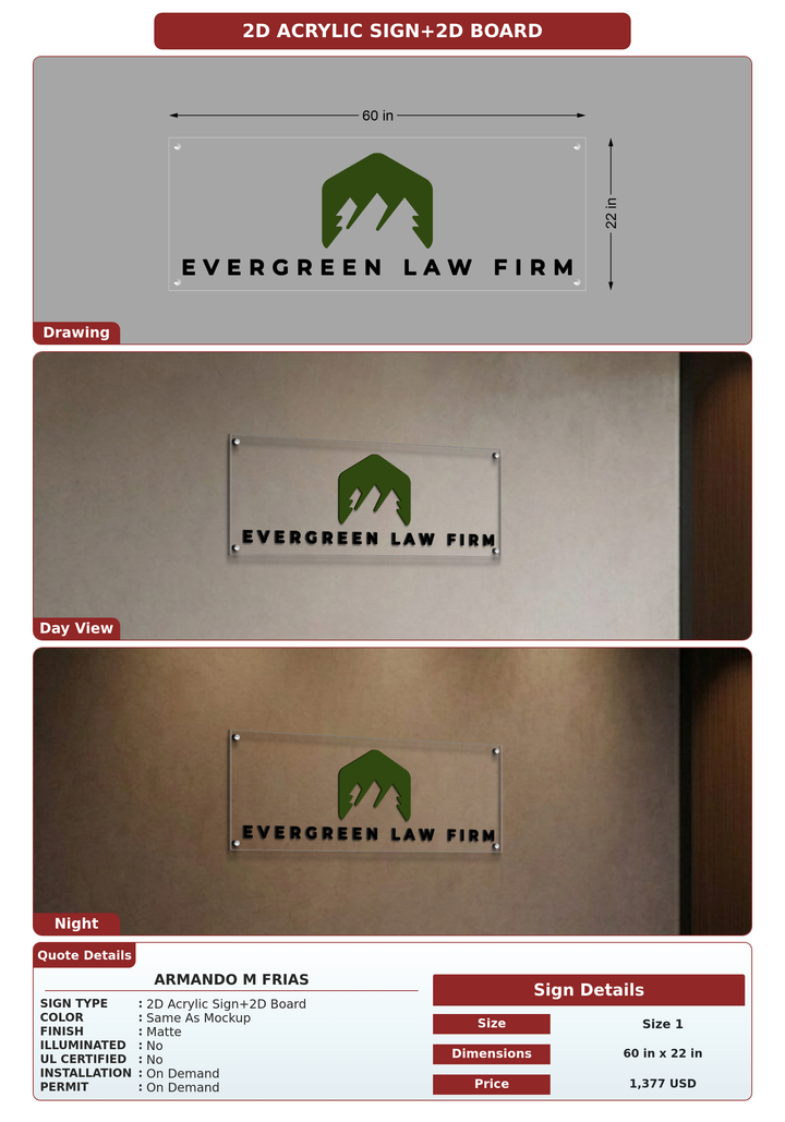 CUSTOM MOCKUP SIGN FOR Armando M Frias