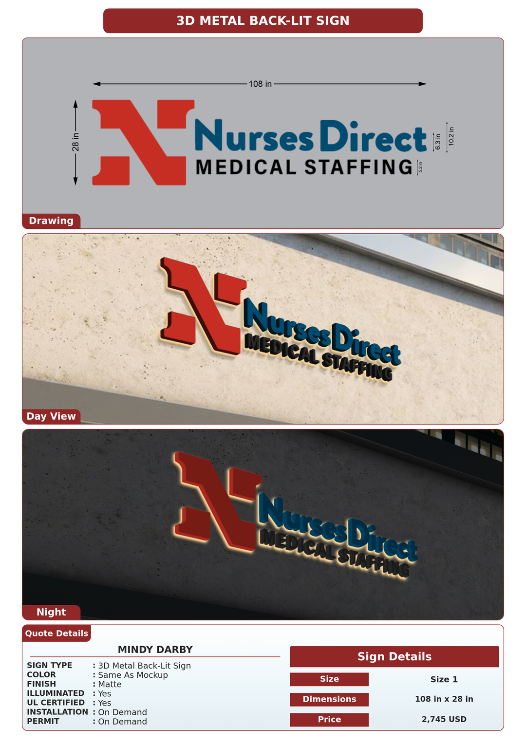 CUSTOM MOCKUP SIGN FOR Mindy Darby