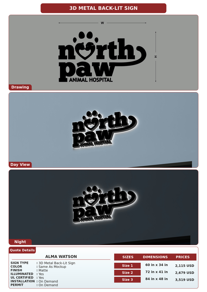 CUSTOM MOCKUP SIGN FOR Alma Watson