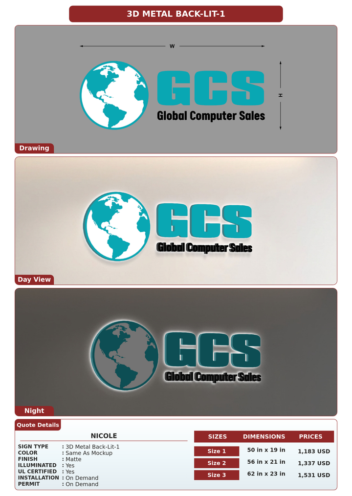 CUSTOM MOCKUP SIGN FOR Nicole