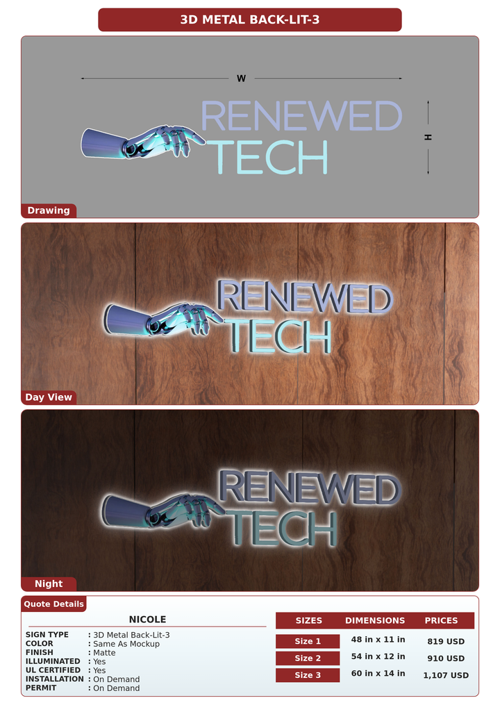 CUSTOM MOCKUP SIGN FOR Nicole