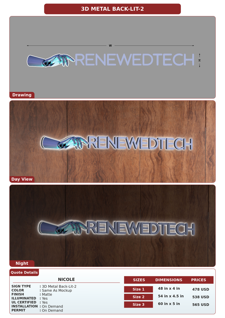 CUSTOM MOCKUP SIGN FOR Nicole