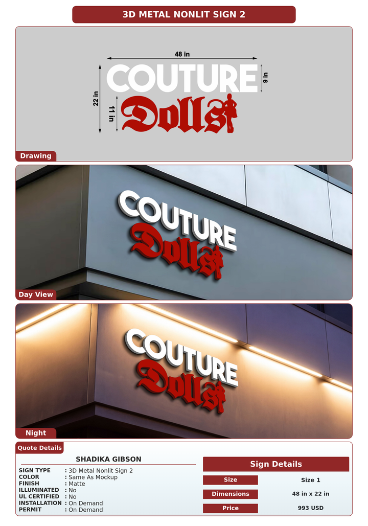 CUSTOM MOCKUP SIGN FOR Shadika Gibson