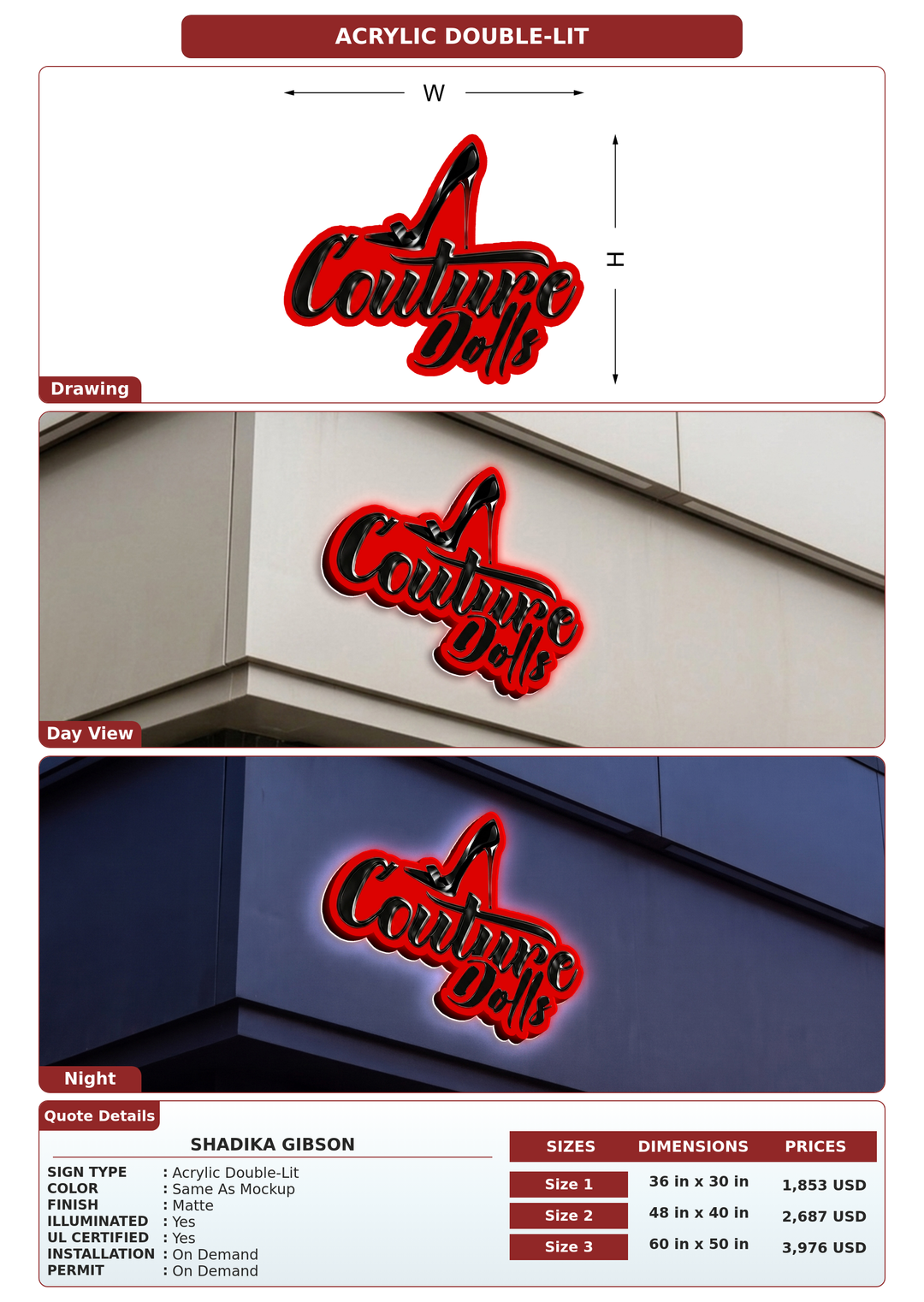 CUSTOM MOCKUP SIGN FOR Shadika Gibson