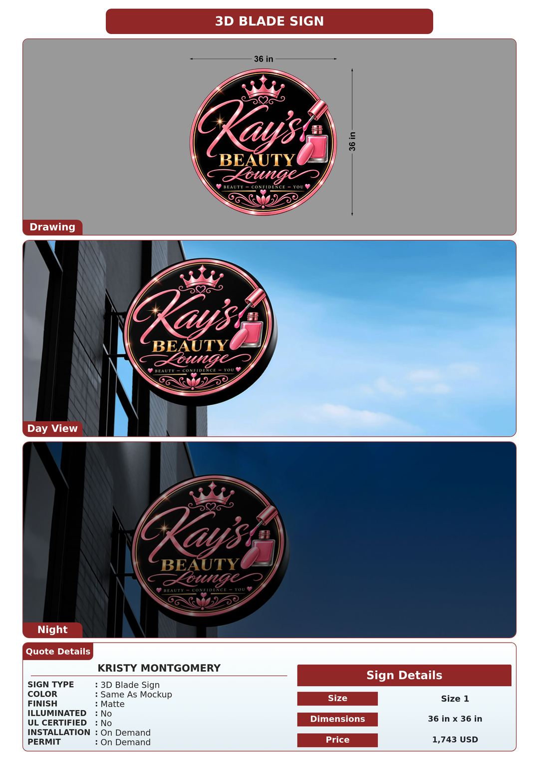 CUSTOM MOCKUP SIGN FOR Kristy Montgomery