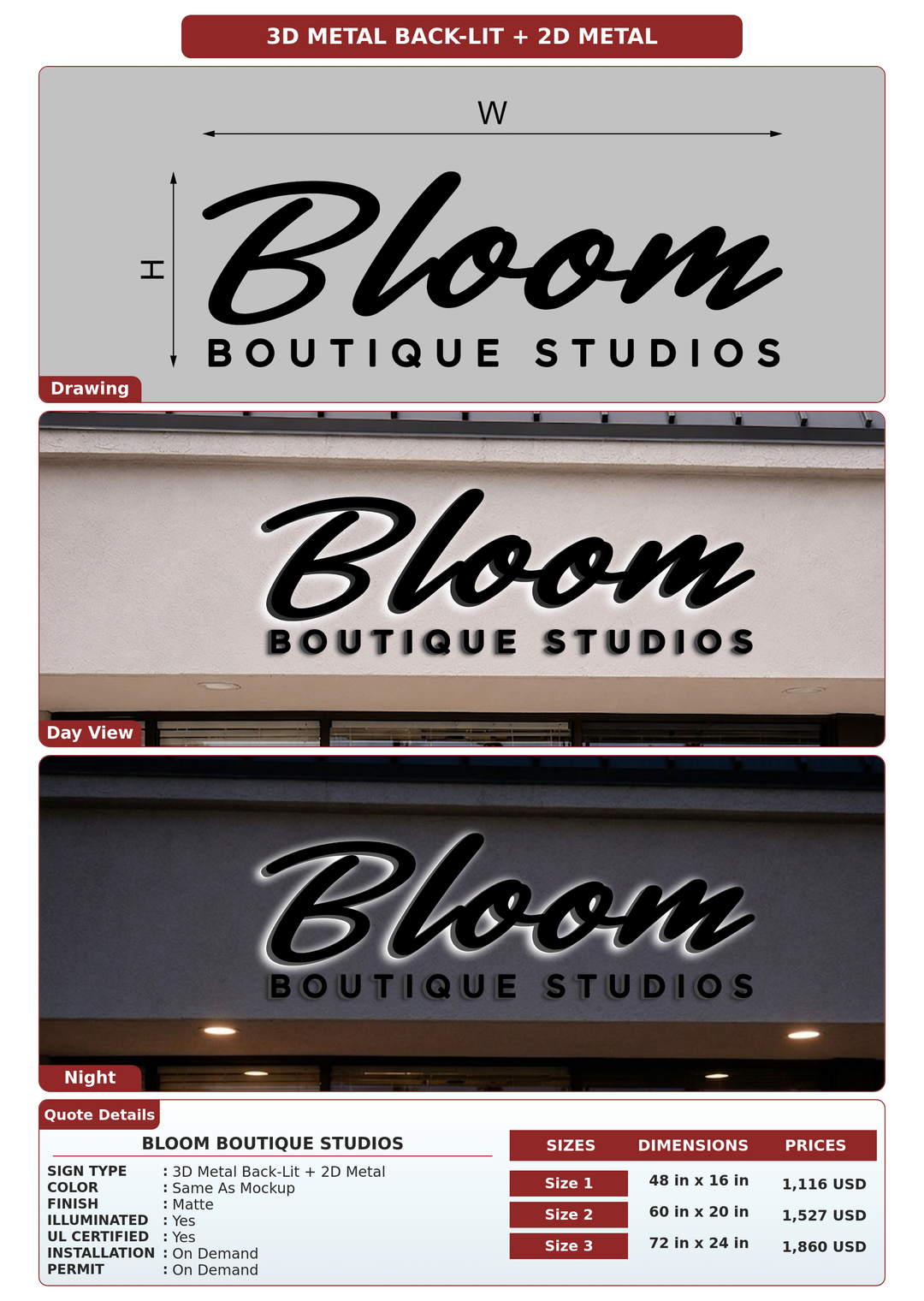 CUSTOM MOCKUP SIGN FOR Bloom Boutique Studios