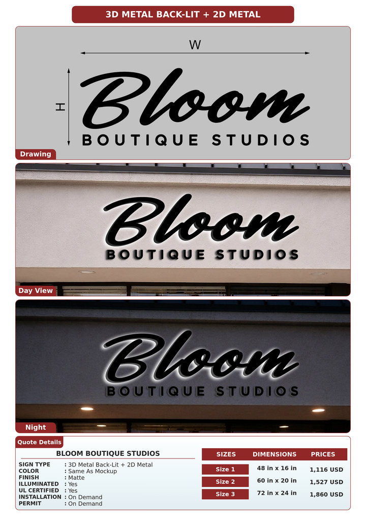 CUSTOM MOCKUP SIGN FOR Bloom Boutique Studios