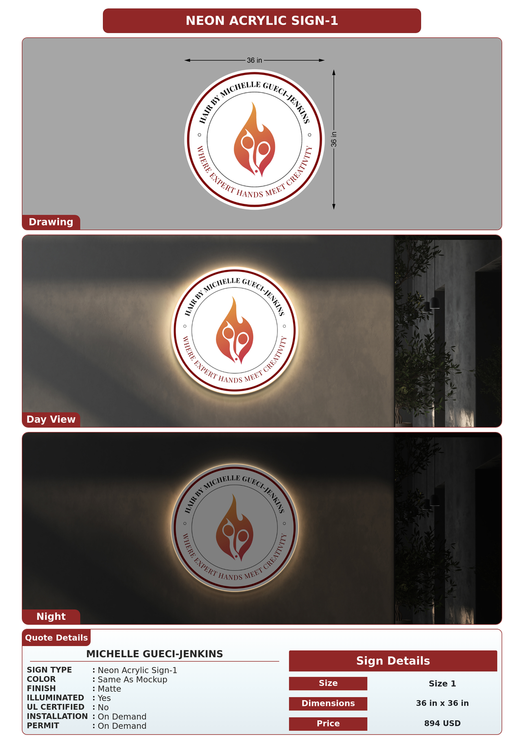 CUSTOM MOCKUP SIGN FOR Michelle Gueci-Jenkins
