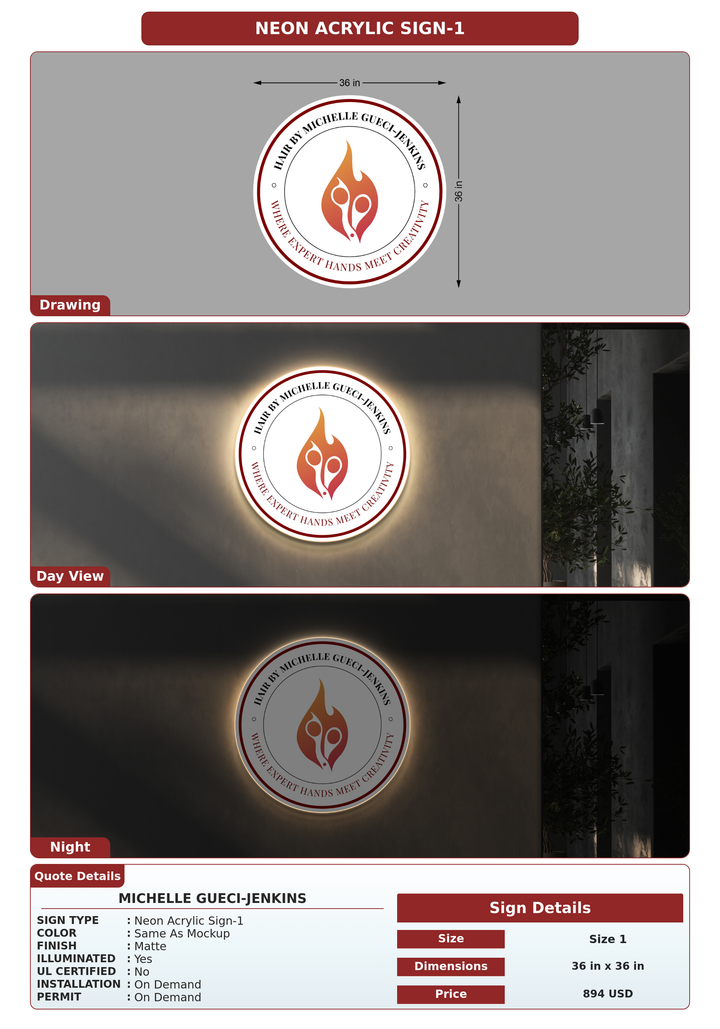 CUSTOM MOCKUP SIGN FOR Michelle Gueci-Jenkins